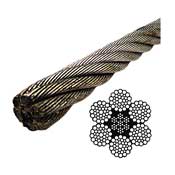 6 x 37 EIPS IWRC 3/8" galvanized wire rope